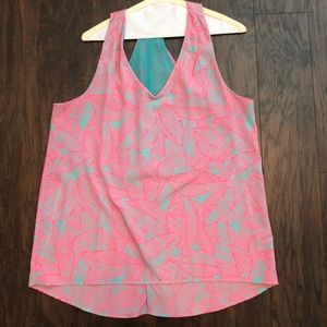 Pink and turquoise top size L